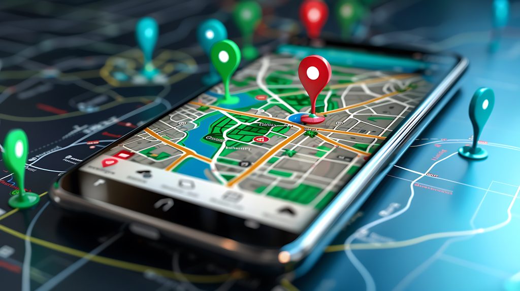 Close Up View of Smartphone Displaying Local SEO Results Including Map and Business Listings Showcasing the Importance of Mobile Optimization for SEO Success